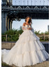 Sweetheart Ivory Dramatic Layered Wedding Dress Ball Gown
